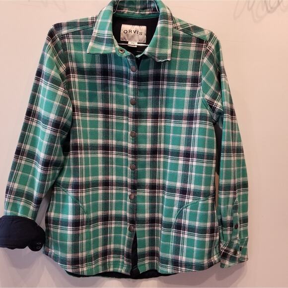 Orvis Green Blue Plaid Check Shacket Jacket Cotton jacket, Cizy and Warm Size M - Picture 4 of 14